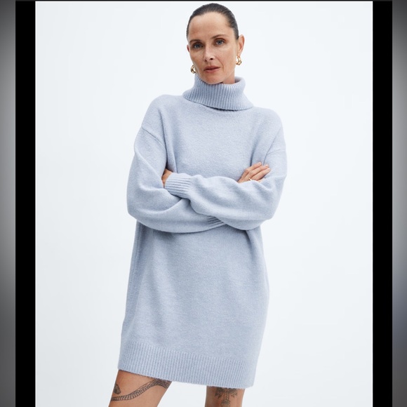 Mango Blue Turtleneck Sweater - Picture 1 of 7